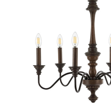 Oakley 25" Midcentury Farmhouse Iron LED Chandelier - JONATHAN Y